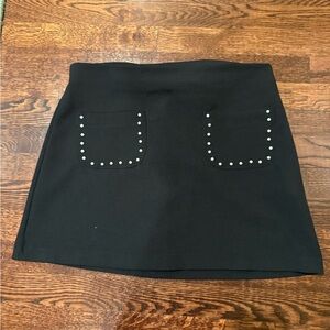 Zara Black Mini Skirt with pearl Pockets